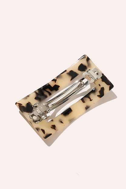 Luxury Acrylic Turtle Back Rectangular Automatic Hair Clip