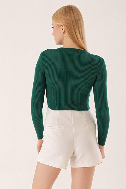 Bagel Collar Half Button Knitwear BLOUSE