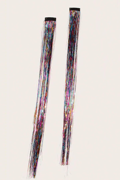 Snap-on Rainbow Hair Glitter Tinsel 2-pack