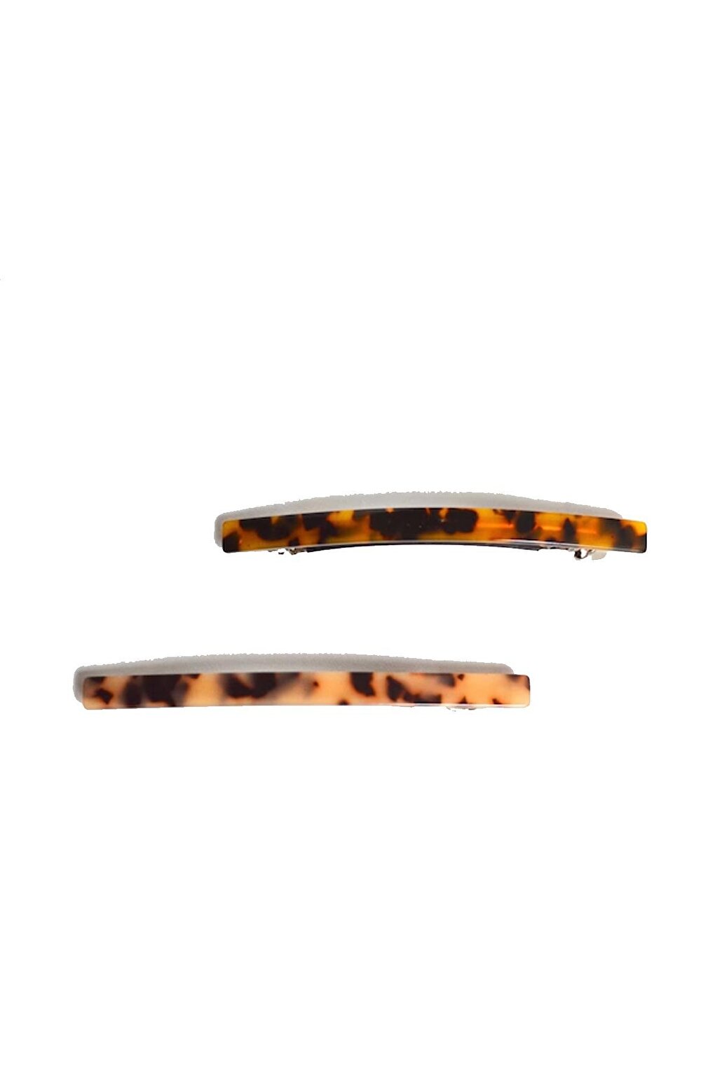 Plain Luxury Acrylic Tortoise Back Automatic Hair Clip Pack of 2