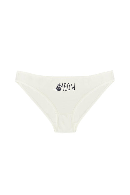 Women's Ecru MEOW 3-Piece Panties 208