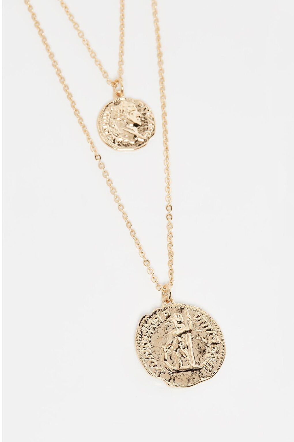 Long 2-Piece Necklace with Medallion Pendants