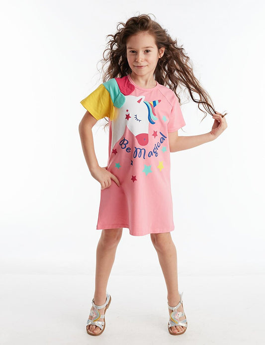 Unicorn Raglan Pink Girl Dress