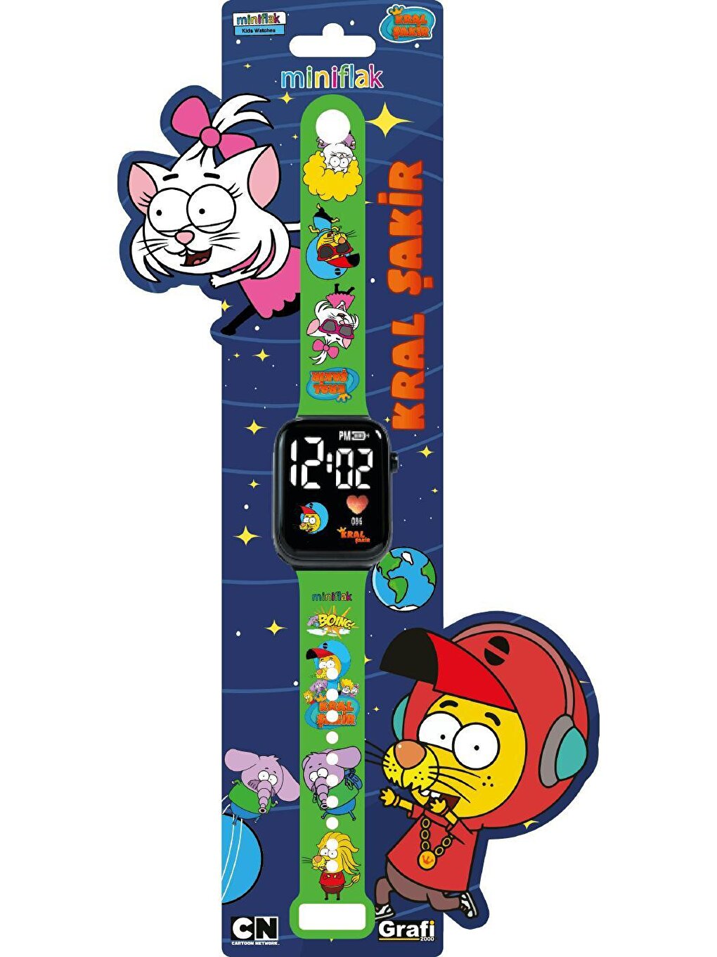 Kral Şakir Licensed KS5091 Green LED Children's Wristwatch