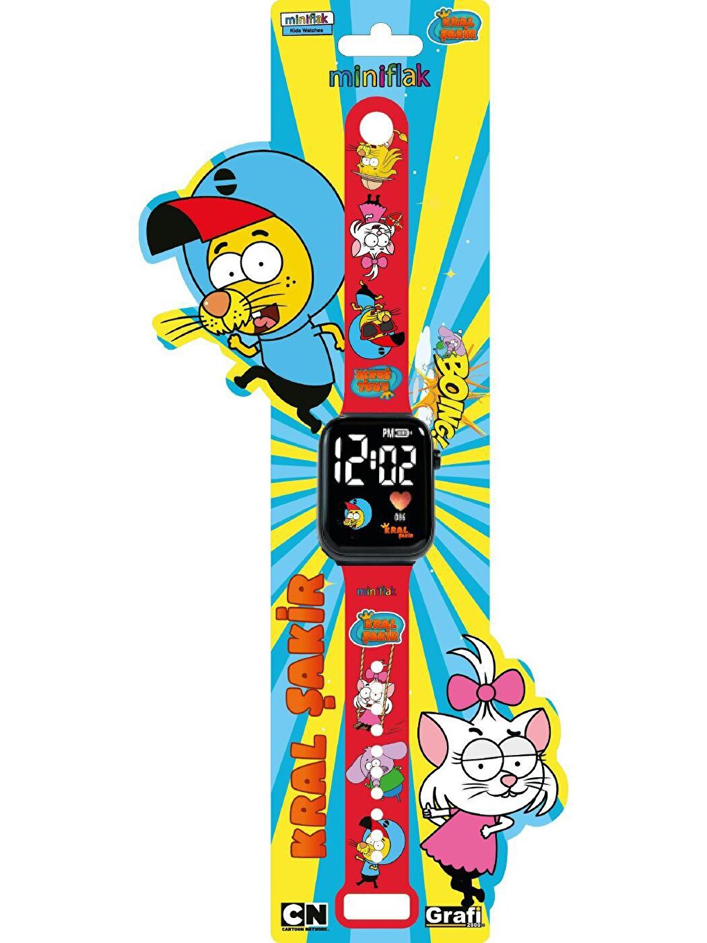 Kral Şakir Licensed KS5089 Red LED Children's Wristwatch