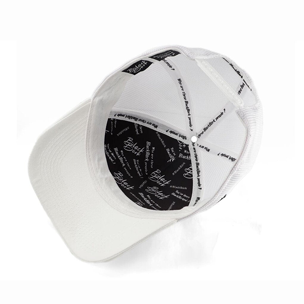 V1 Trucker Panda - Unisex White Hat (Cap) with 6 Code Logo