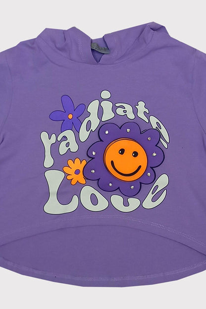 Girl's Short Sleeve Hooded Daisy Love T-Shirt