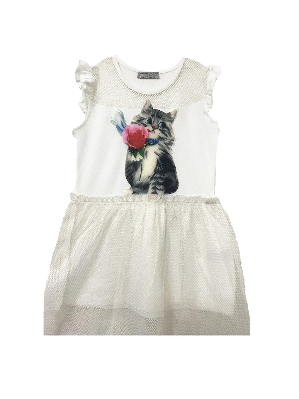 Girl's Rose and Cat Dress