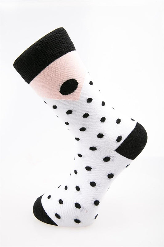 Girl's Black and White Colored Socket Socks