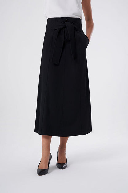 Front Tie Black Skirt