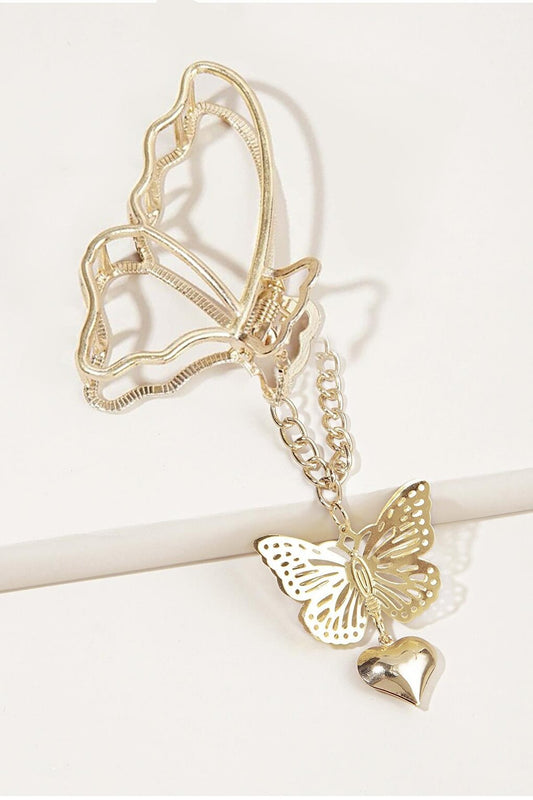 Metal Butterfly Heart Tip Latch Clasp