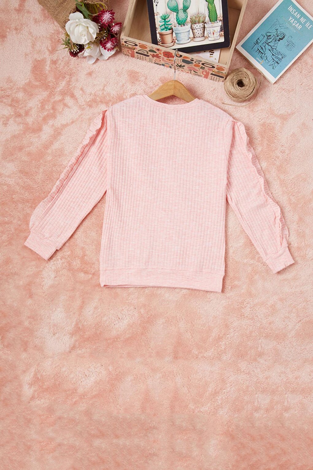 Pink Frilled Cat Embroidered Girl's Badi 16580