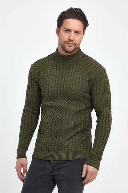 Regular Fit Half Turtleneck Hair Knitted Men's Knitwear Sweater RF0448