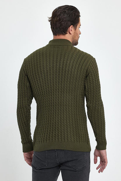 Regular Fit Half Turtleneck Hair Knitted Men's Knitwear Sweater RF0448