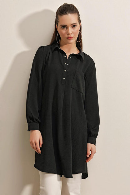 5883 Single Pocket Tunic - Black