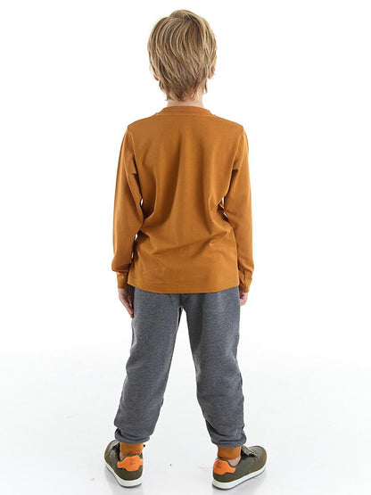 Brown Fox Boy's T-shirt Trousers Set