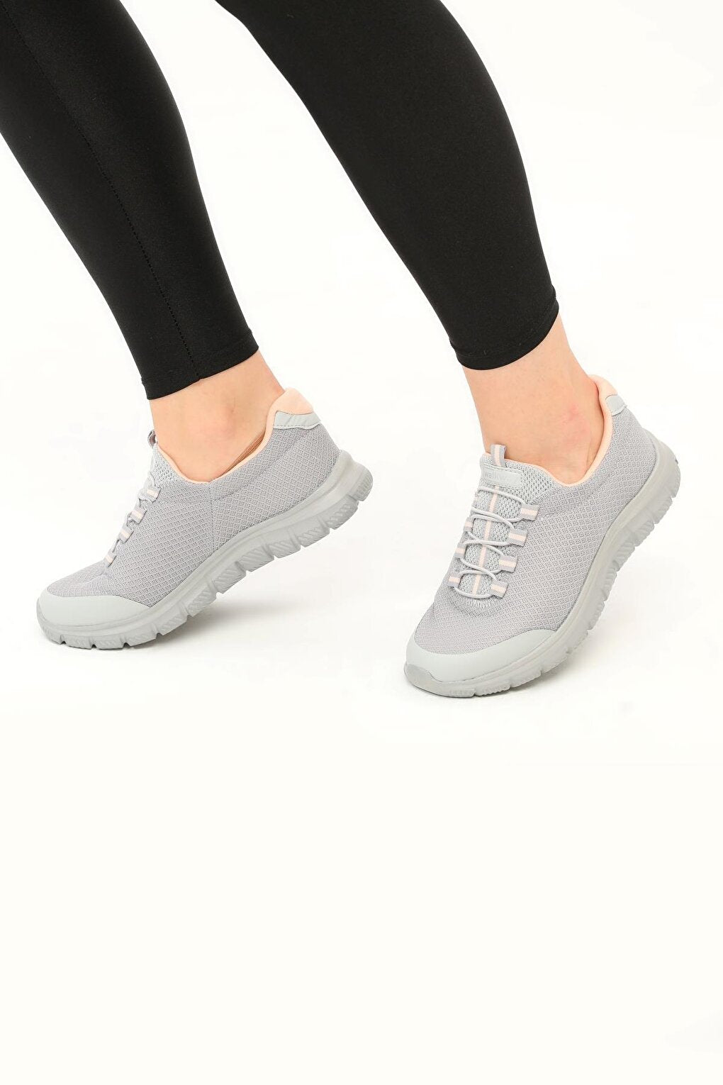 Gray-Pink Mesh Women's Sneakers Flexible