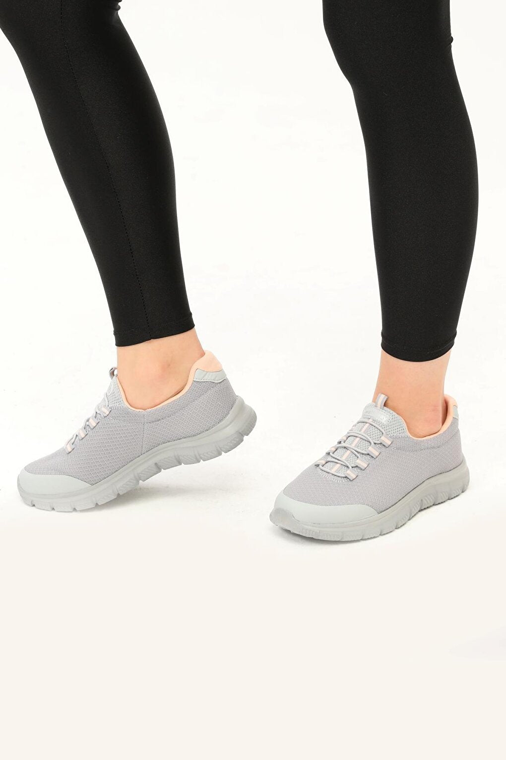 Gray-Pink Mesh Women's Sneakers Flexible