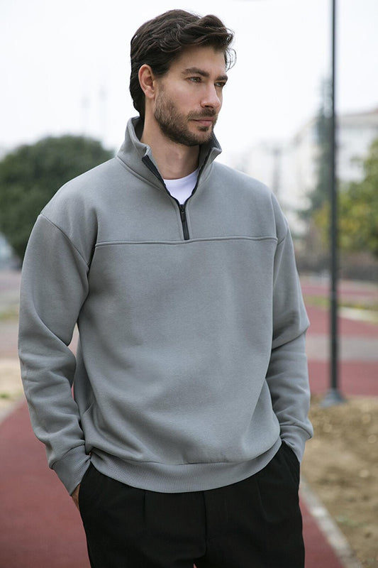 Regular Fit Cotton Soft Fleece Lined Winter Sweat 59053431