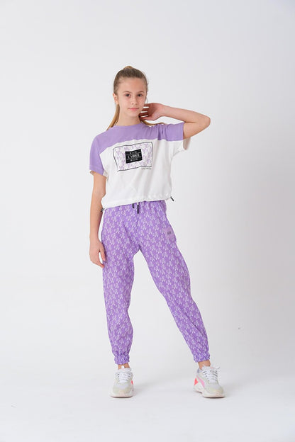 Girl's Letter Printed Jogger Bottom 8-13 Years LX1002