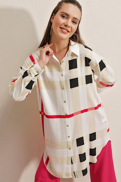 5599 Patterned Tunic - Red