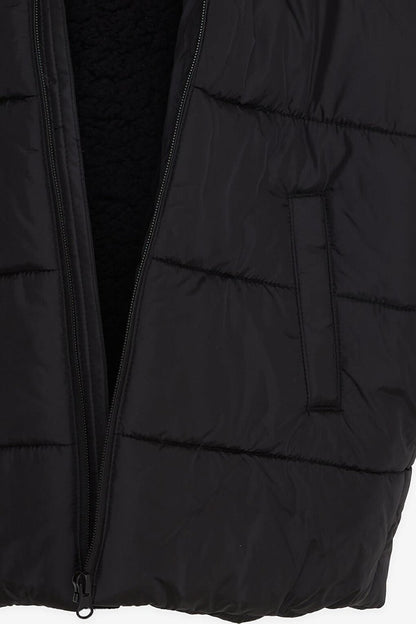 Boy's Coat Hooded with Zipper Pocket Black (Ages 4-9)