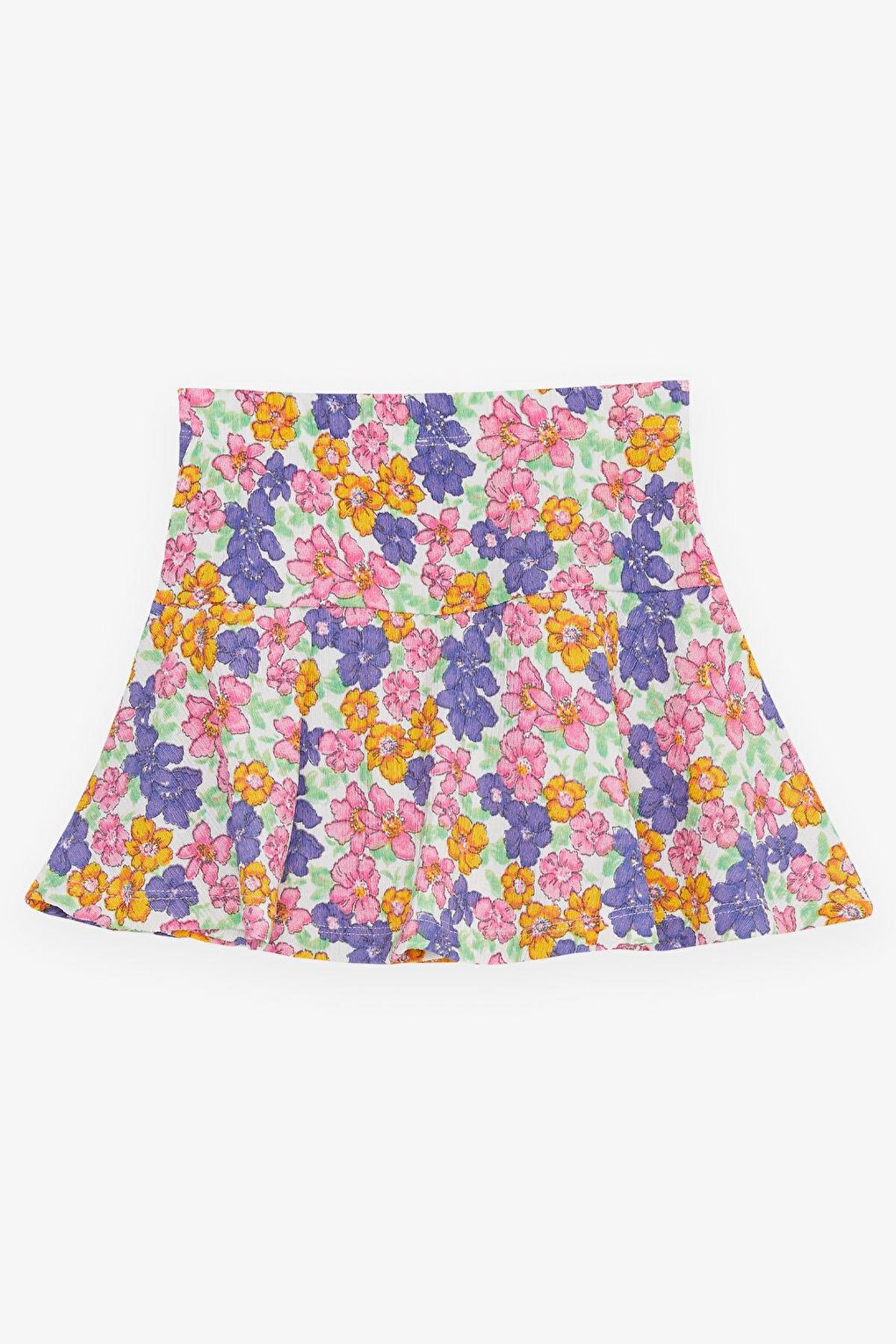 Girl's Skirt Colorful Flower Patterned Elastic Waist Mixed Color (6-12 Years)