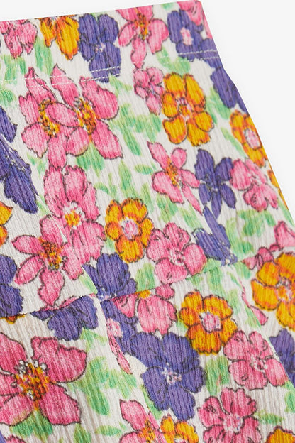 Girl's Skirt Colorful Flower Patterned Elastic Waist Mixed Color (6-12 Years)