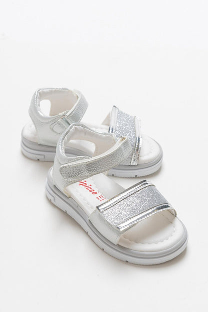 Girl's Silver healthy Supported Children's Sandals