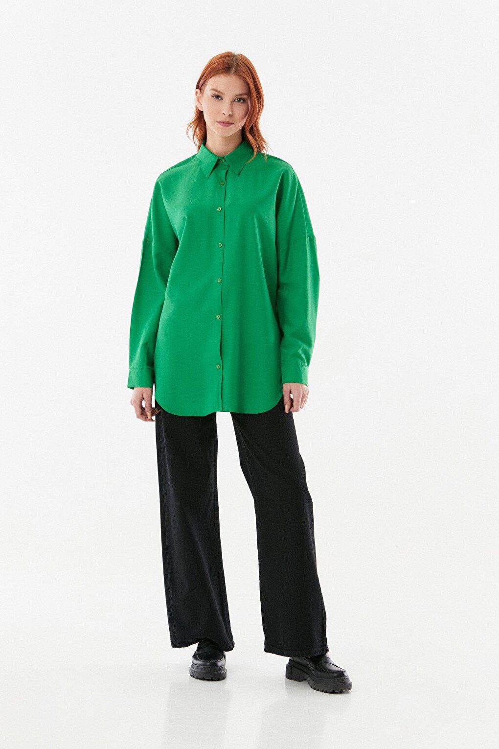 Oversize Shirt with Pleated Back