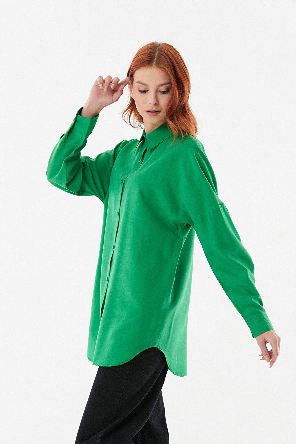 Oversize Shirt with Pleated Back