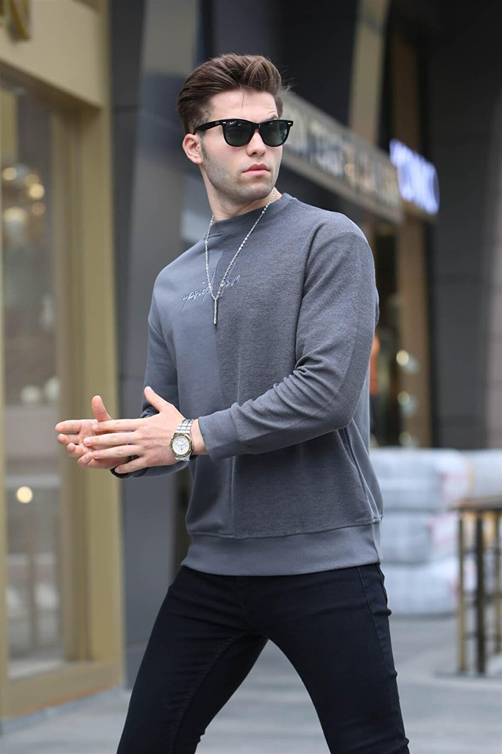 Smoked Basic Men's Sweatshirt 6010