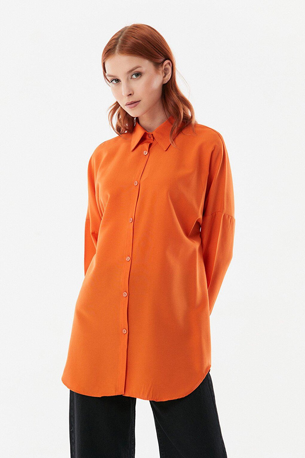 Oversize Shirt with Pleated Back