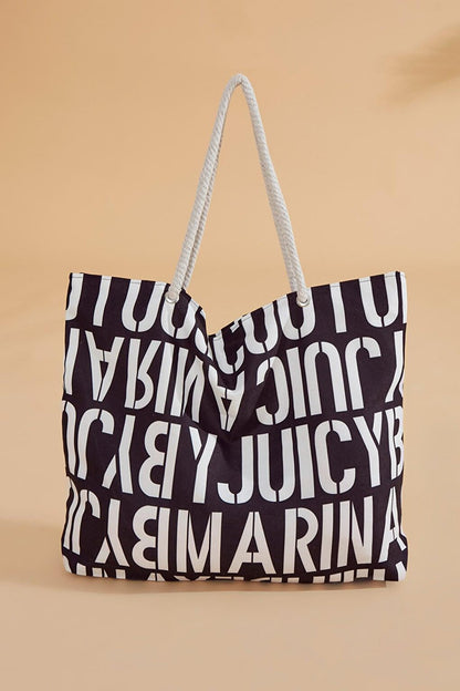 Black Combination Beach Bag C2301