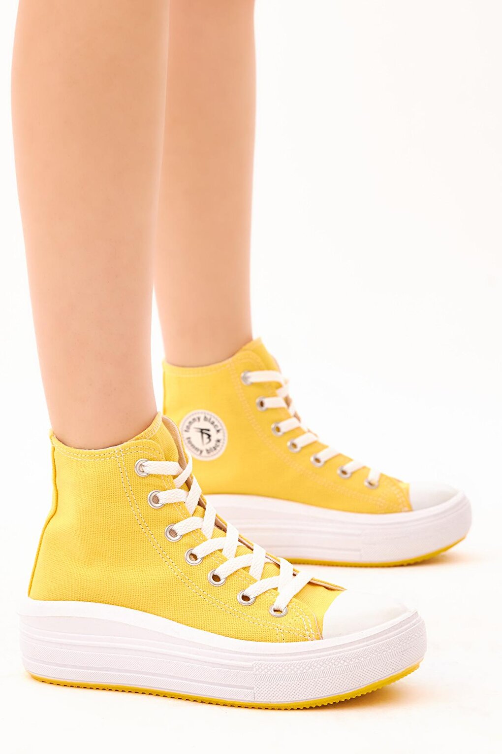 Women's Yellow Comfortable Mold Thick Sole Long Sneakers