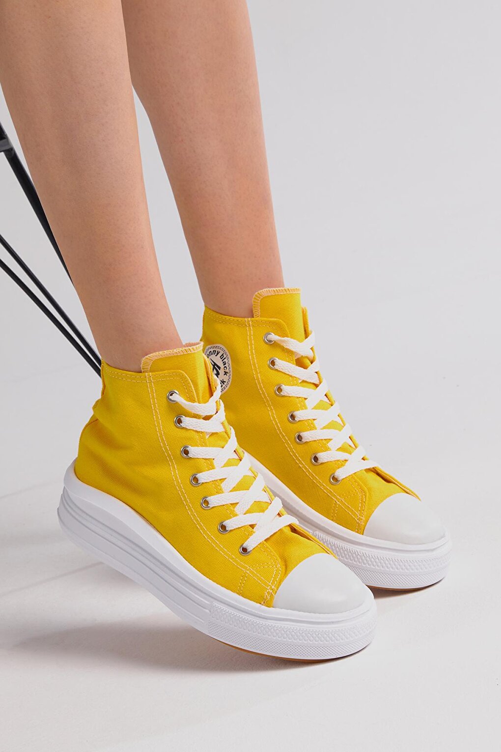 Women's Yellow Comfortable Mold Thick Sole Long Sneakers