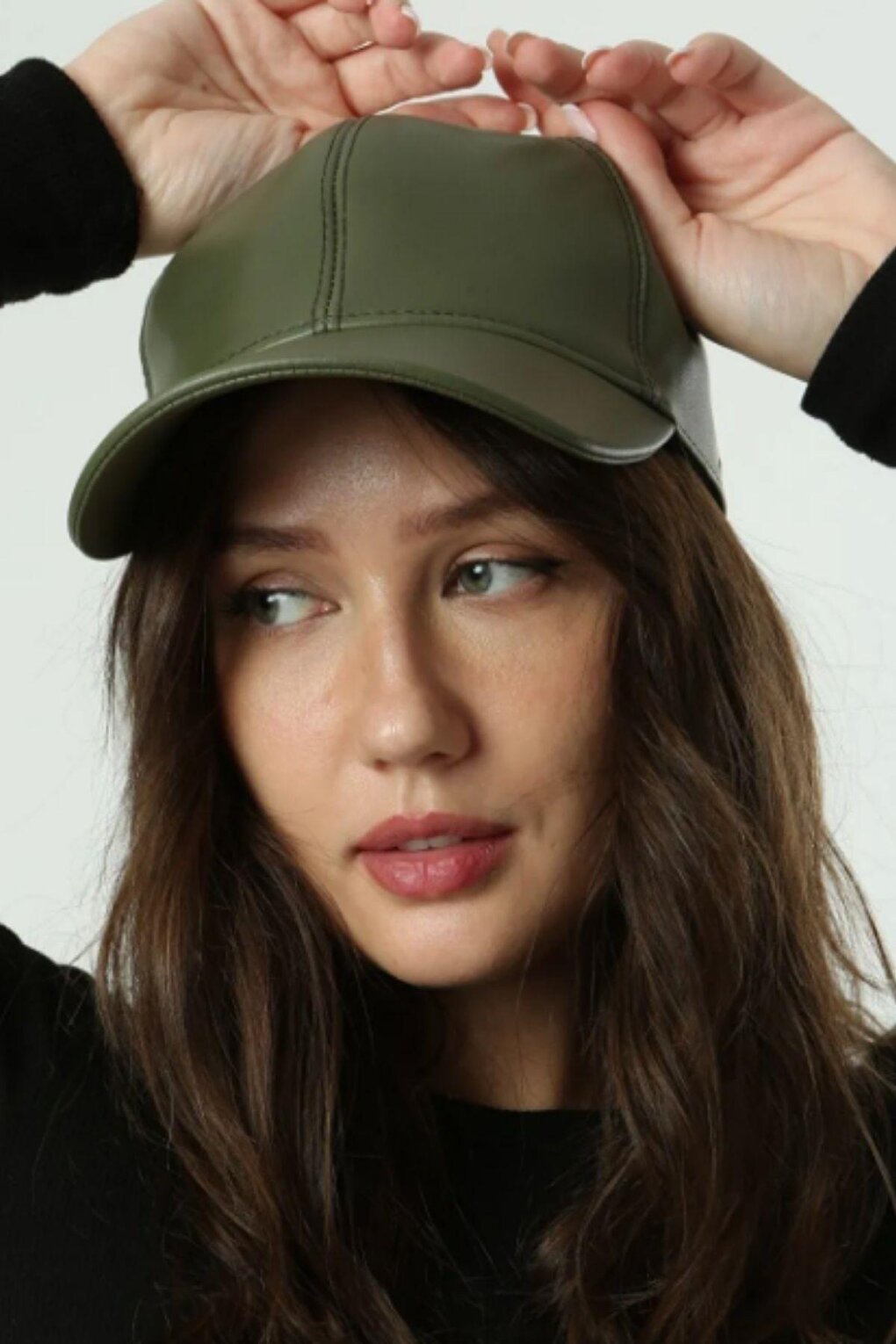 Vegan Leather Cap Khaki - SPK005