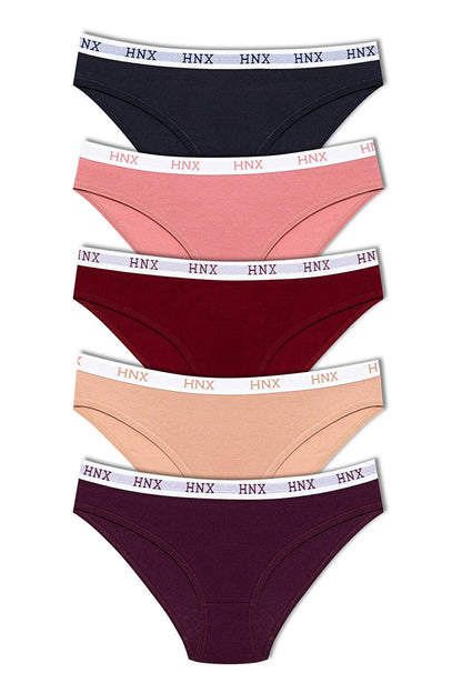 Cotton Waist Written Elastic Basic Women's Panties 5-pack