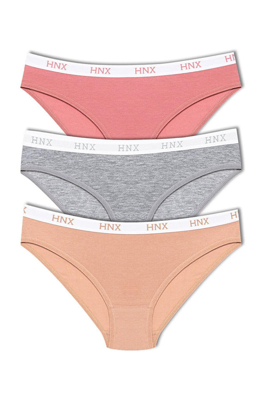 Cotton Waist Written Elastic Basic Women's Panties 3-Piece