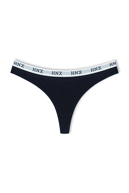 Cotton Basic Women's Thong Panties with Elastic Waist 3-Piece