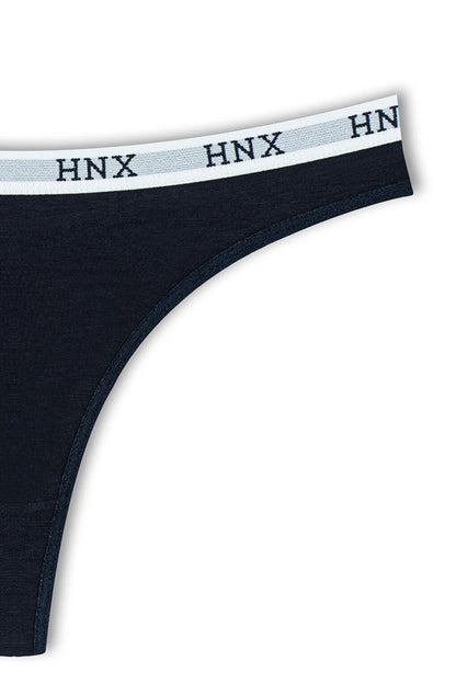 Cotton Basic Women's Thong Panties with Elastic Waist 3-Piece