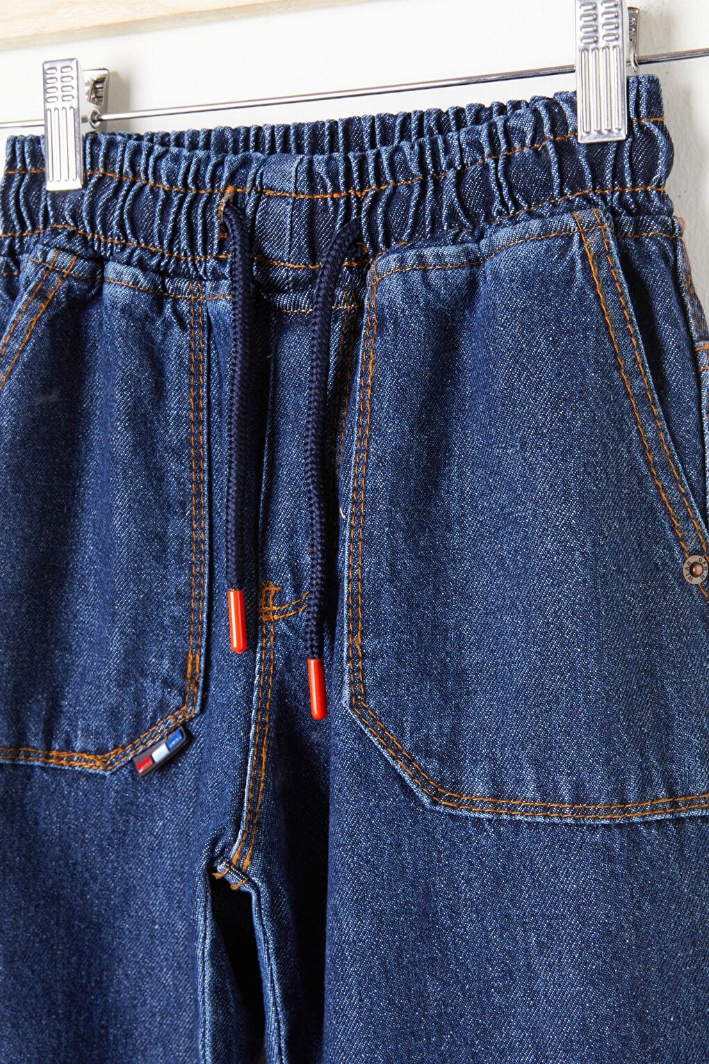 Boy's Blue Jean Trousers with Elastic Waist and Leg Legs 16413