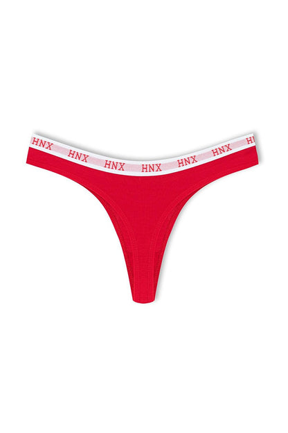 Cotton Basic Women's Thong Panties with Elastic Waist 3-Piece