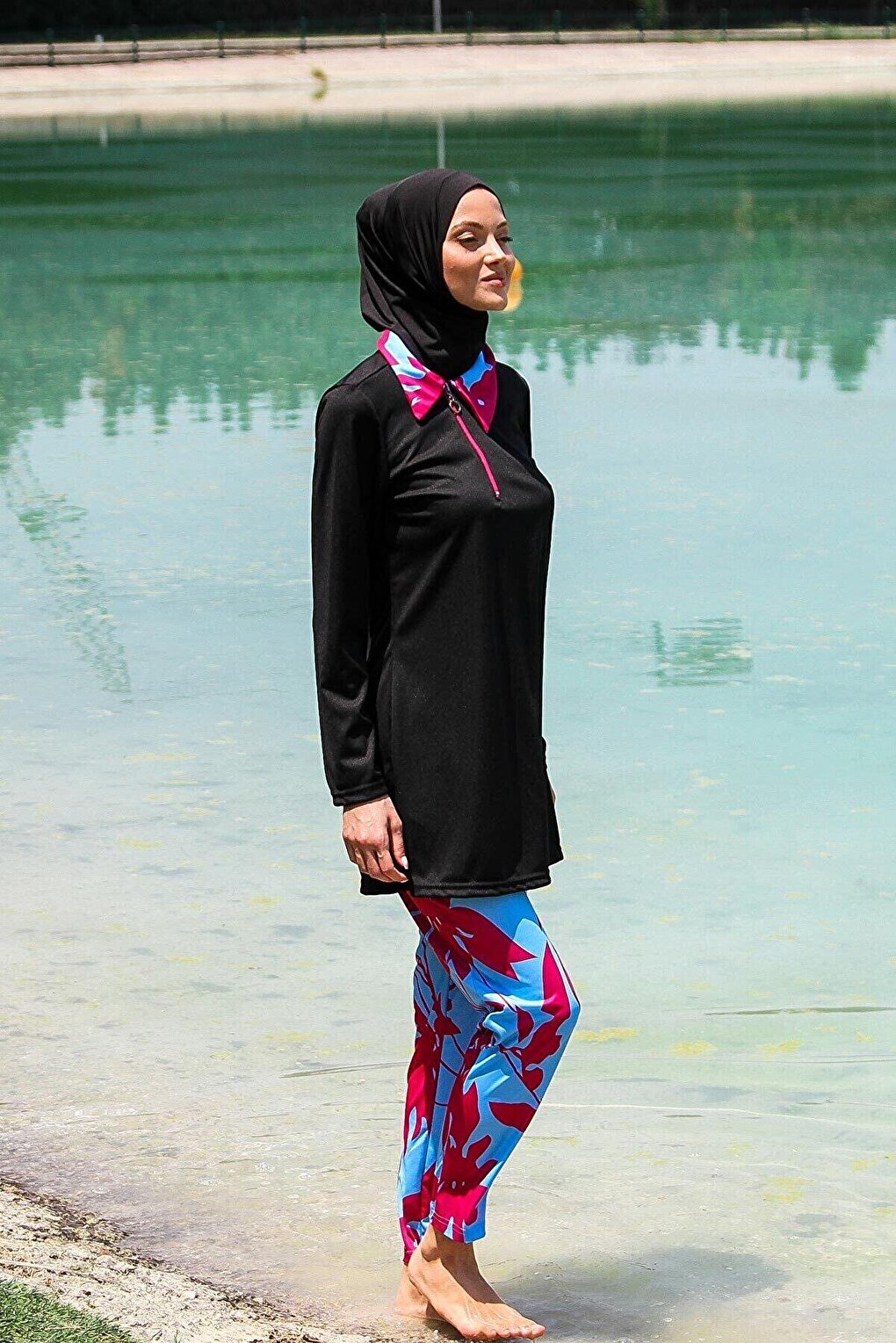 Black Full Covered Hijab Swimsuit R1108