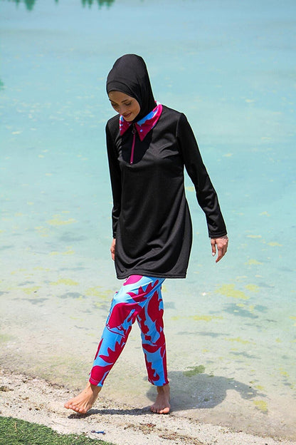 Black Full Covered Hijab Swimsuit R1108