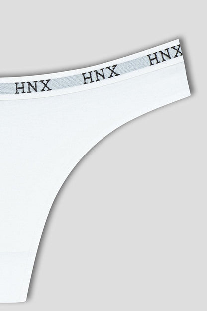 Cotton Basic Women's Thong Panties with Elastic Waist 3-Piece