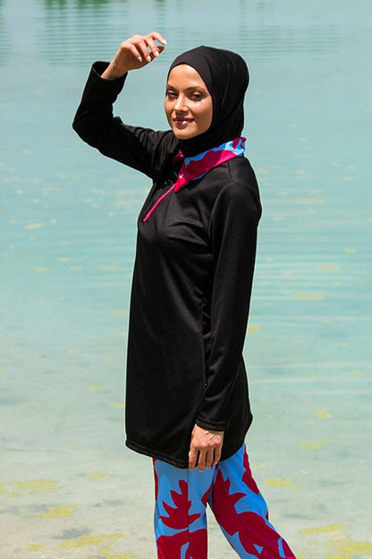 Black Full Covered Hijab Swimsuit R1108