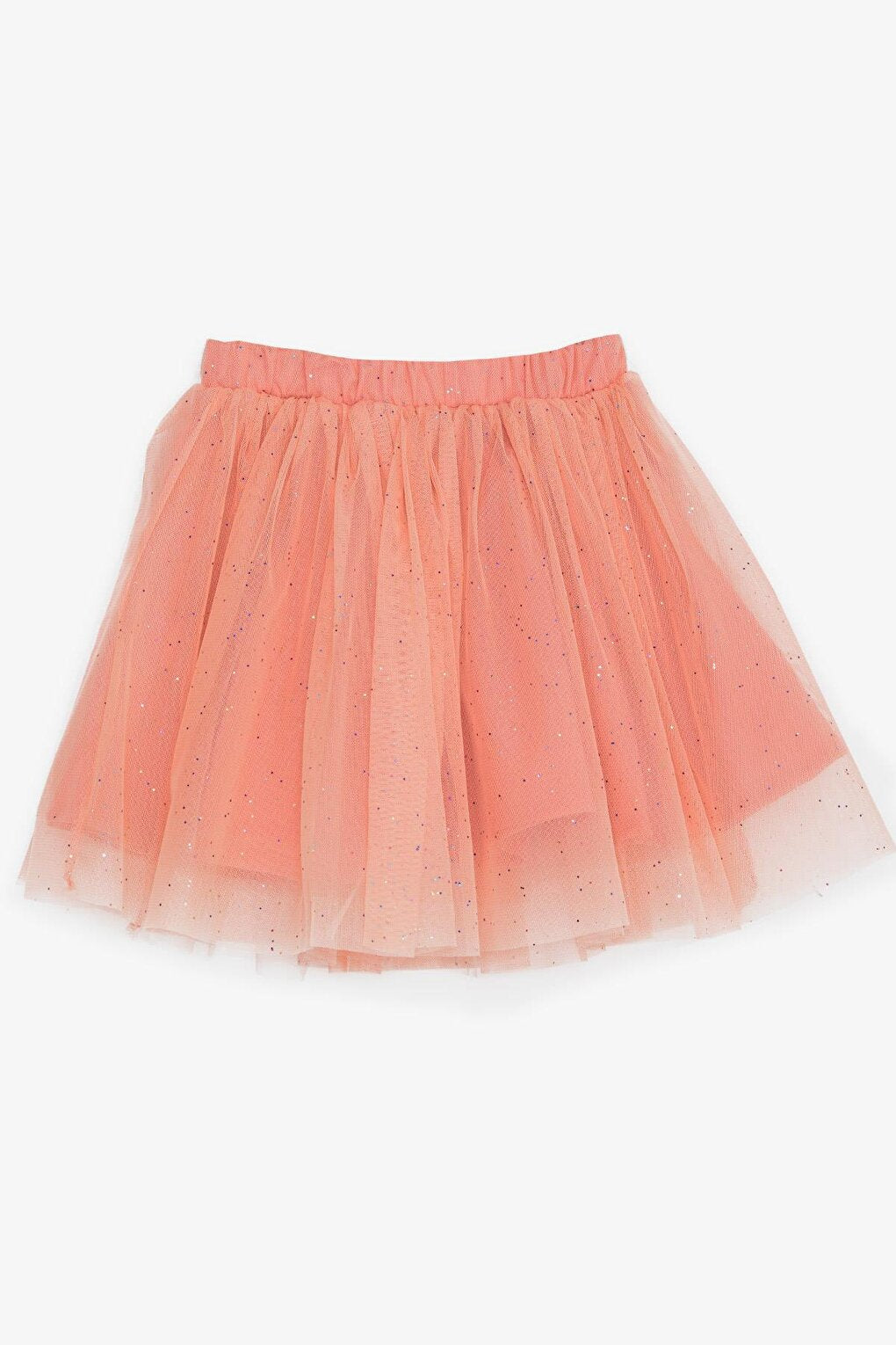 Girl's Skirt Tulle Colorful Glitter Salmon (Age 5-10)