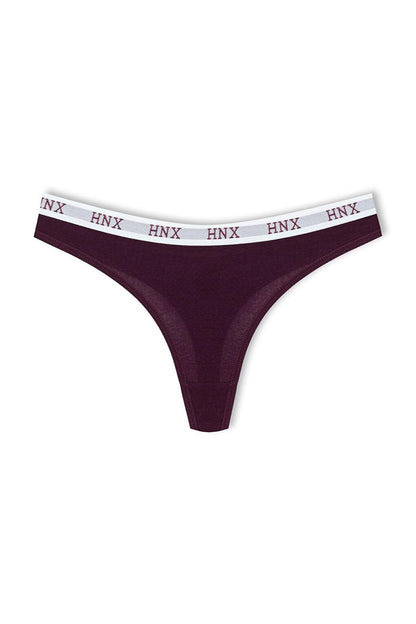 Cotton Basic Women's Thong Panties with Elastic Waist 9-pack