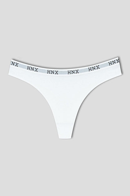 Cotton Basic Women's Thong Panties with Elastic Waist 9-pack